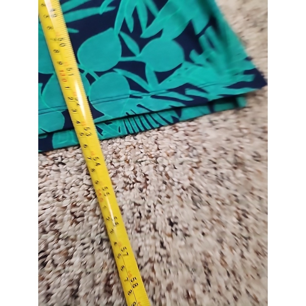 Lands End Womens Sleeveless Maxi Dress Teal Multi Palm Green L - Picture 7 of 8